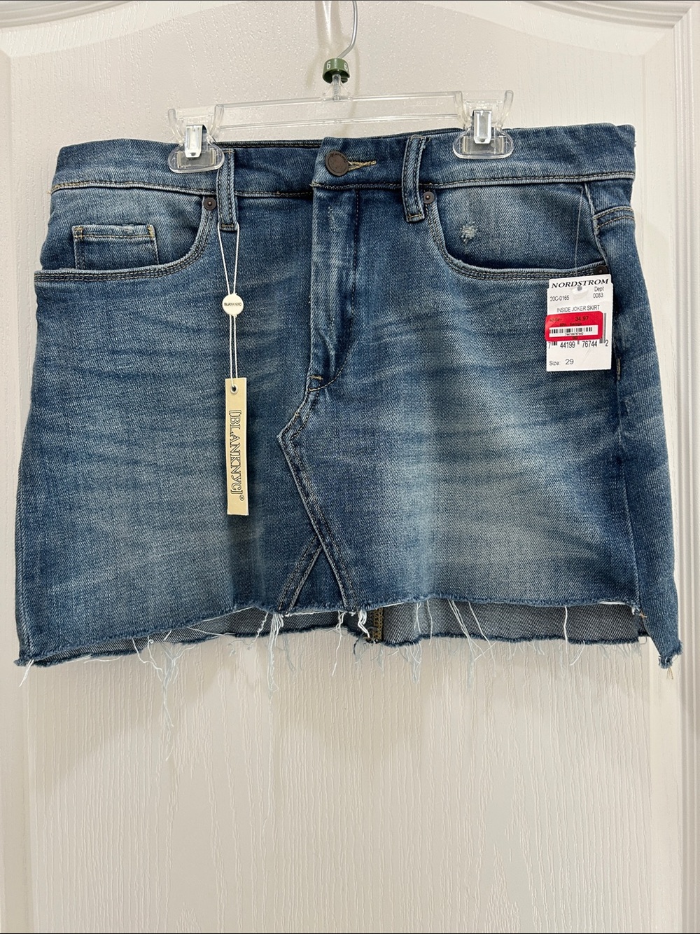 Blank NYC Light Blue Denim Mini Skirt